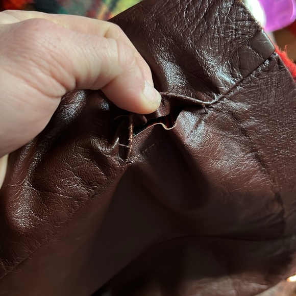 Vintage 70s leather Trench coat with Flannel Liner - Picture 16 of 16